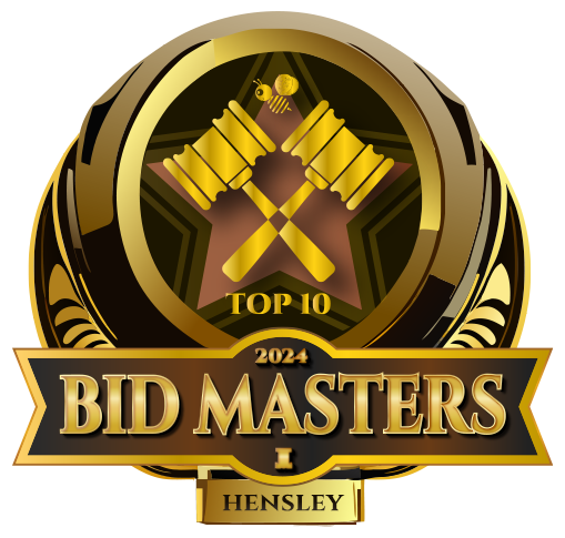 Chris Hensley 2024 Bid Masters Top 10 badge